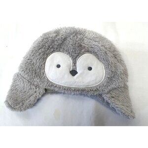 Fuzzy Baby Owl Design Hat 3-6 Months Soft Plush Winter Earflap Cap By Just One Y